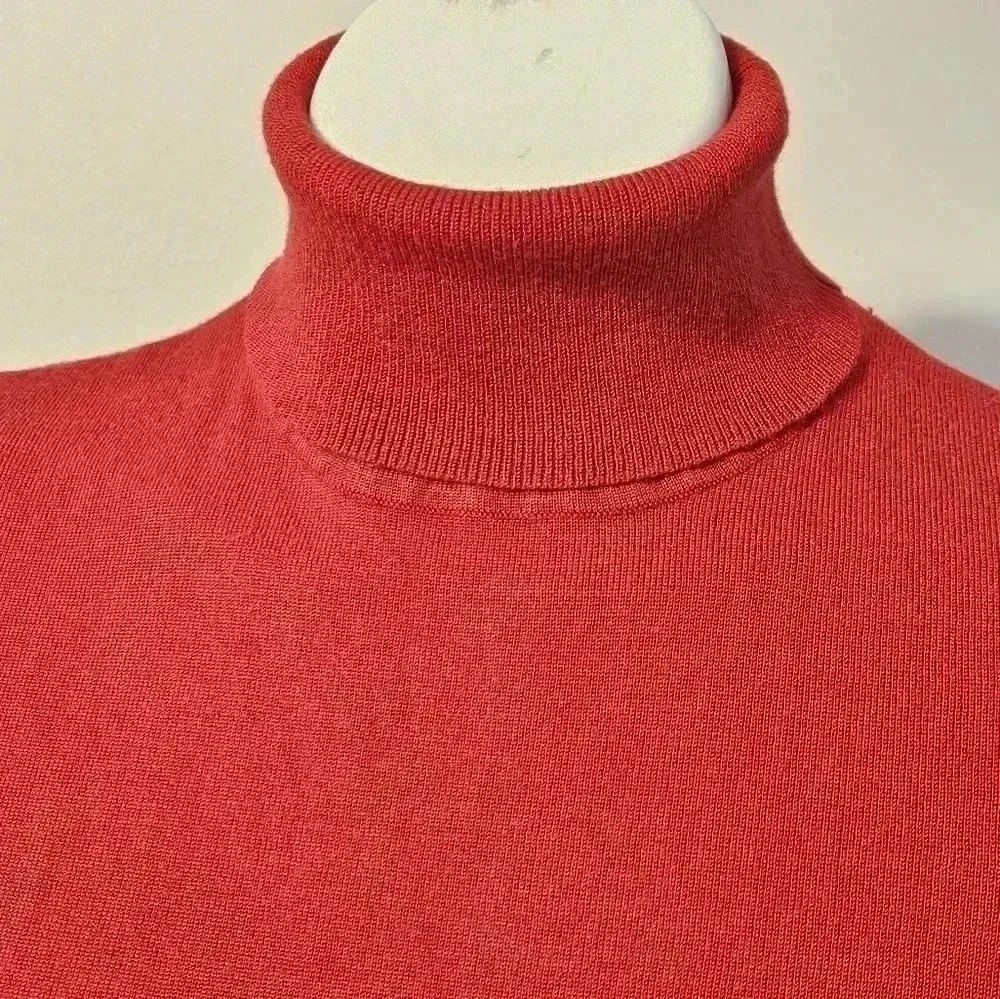 Chicos Top Womens 1 US Medium Red Turtleneck Rayon Polyester Casual Ladies - Picture 6 of 6